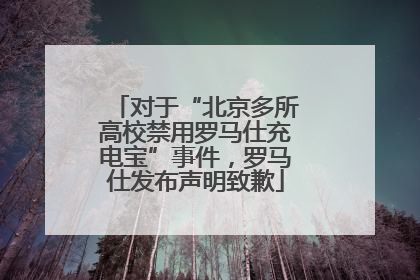 对于“北京多所高校禁用罗马仕充电宝”事件，罗马仕发布声明致歉