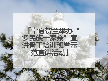 宁夏贺兰举办“多民族一家亲”宣讲骨干培训班暨示范宣讲活动
