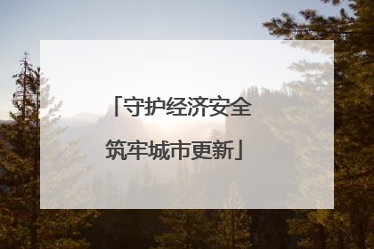 守护经济安全 筑牢城市更新