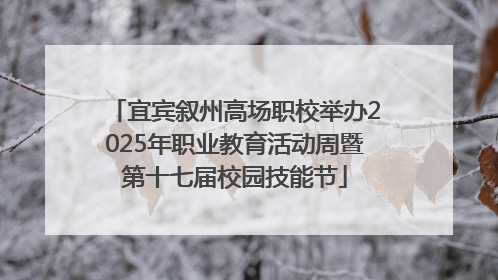 宜宾叙州高场职校举办2025年职业教育活动周暨第十七届校园技能节