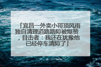 宜昌一外卖小哥顶风雨独自清理道路路障被爆赞，目击者：我还在犹豫他已经停车清障了