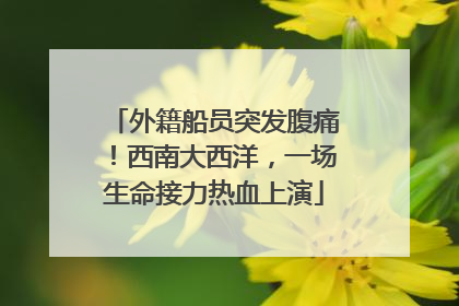 外籍船员突发腹痛！西南大西洋，一场生命接力热血上演