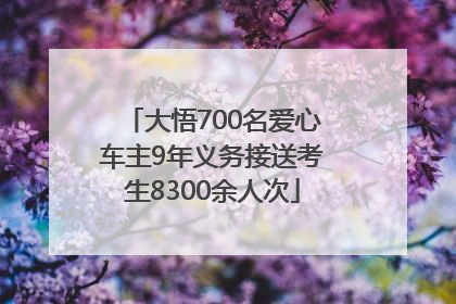 大悟700名爱心车主9年义务接送考生8300余人次