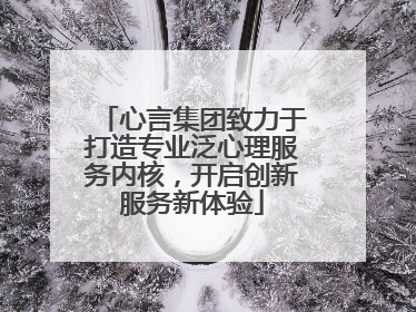 心言集团致力于打造专业泛心理服务内核，开启创新服务新体验