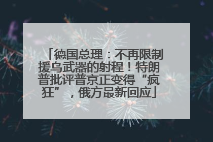 德国总理：不再限制援乌武器的射程！特朗普批评普京正变得“疯狂”，俄方最新回应