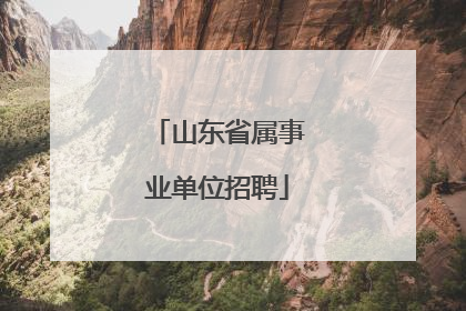 山东省属事业单位招聘