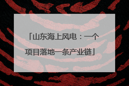 山东海上风电：一个项目落地一条产业链