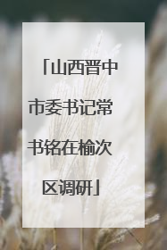 山西晋中市委书记常书铭在榆次区调研