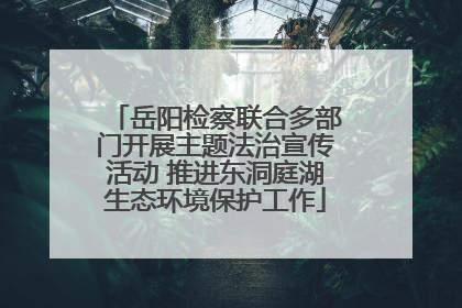 岳阳检察联合多部门开展主题法治宣传活动 推进东洞庭湖生态环境保护工作