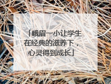 峨眉一小让学生在经典的滋养下，心灵得到成长