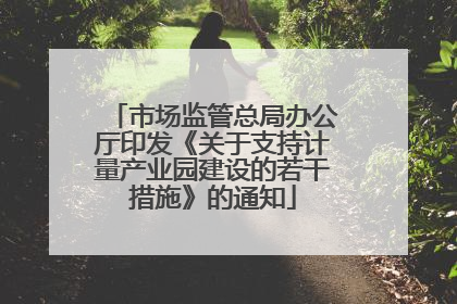 市场监管总局办公厅印发《关于支持计量产业园建设的若干措施》的通知
