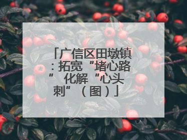 广信区田墩镇：拓宽“堵心路” 化解“心头刺”（图）