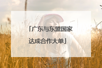 广东与东盟国家达成合作大单