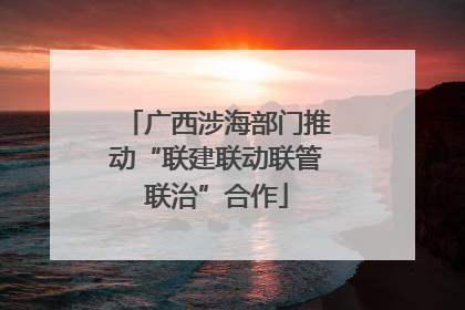 广西涉海部门推动“联建联动联管联治”合作