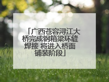广西苍容浔江大桥完成钢箱梁环缝焊接 将进入桥面铺装阶段