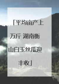 平均亩产上万斤 湖南衡山白玉丝瓜迎丰收