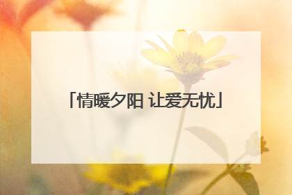 情暖夕阳 让爱无忧