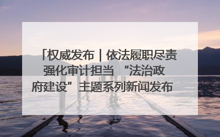 权威发布｜依法履职尽责 强化审计担当 “法治政府建设”主题系列新闻发布会市审计局专场召开