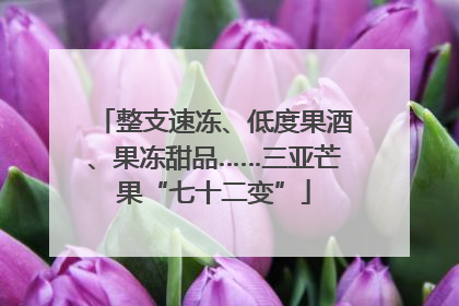 整支速冻、低度果酒、果冻甜品……三亚芒果“七十二变”