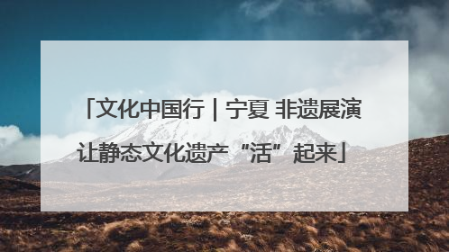 文化中国行｜宁夏 非遗展演让静态文化遗产“活”起来