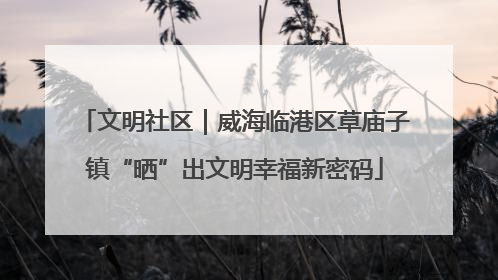 文明社区｜威海临港区草庙子镇“晒”出文明幸福新密码