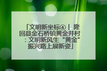 文明新坐标④丨 隆回县金石桥镇黄金井村：文明新风生“黄金” 振兴路上展新姿