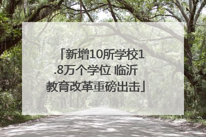 新增10所学校1.8万个学位 临沂教育改革重磅出击