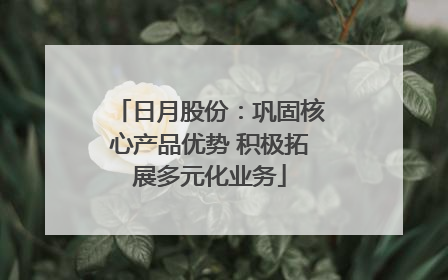 日月股份：巩固核心产品优势 积极拓展多元化业务