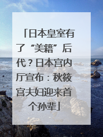 日本皇室有了“美籍”后代？日本宫内厅宣布：秋筱宫夫妇迎来首个孙辈