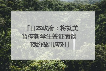 日本政府：将就美暂停新学生签证面谈预约做出应对