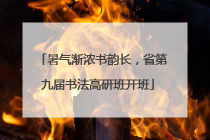 暑气渐浓书韵长，省第九届书法高研班开班