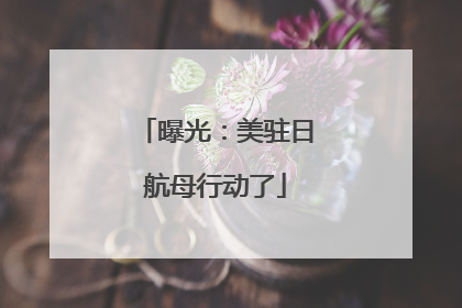曝光：美驻日航母行动了