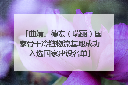 曲靖、德宏（瑞丽）国家骨干冷链物流基地成功入选国家建设名单