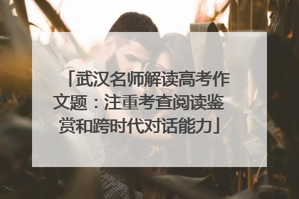 武汉名师解读高考作文题：注重考查阅读鉴赏和跨时代对话能力