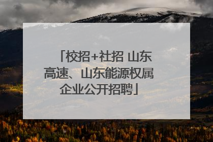 校招+社招 山东高速、山东能源权属企业公开招聘
