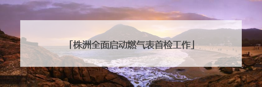 株洲全面启动燃气表首检工作
