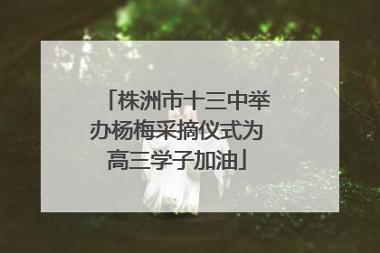 株洲市十三中举办杨梅采摘仪式为高三学子加油