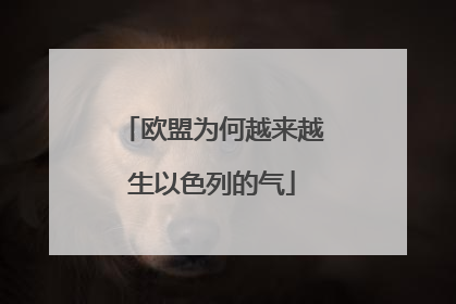 欧盟为何越来越生以色列的气