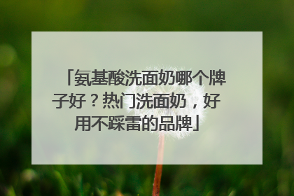 氨基酸洗面奶哪个牌子好？热门洗面奶，好用不踩雷的品牌