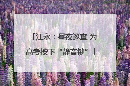江永：昼夜巡查 为高考按下“静音键”