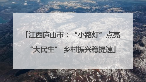 江西庐山市：“小路灯”点亮“大民生” 乡村振兴稳提速