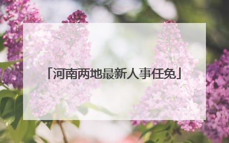 河南两地最新人事任免