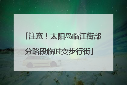 注意！太阳岛临江街部分路段临时变步行街