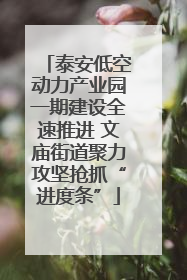 泰安低空动力产业园一期建设全速推进 文庙街道聚力攻坚抢抓“进度条”