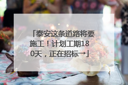 泰安这条道路将要施工！计划工期180天，正在招标→