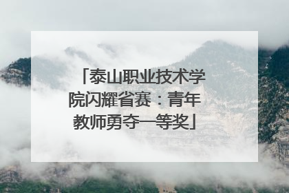 泰山职业技术学院闪耀省赛：青年教师勇夺一等奖