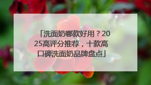 洗面奶哪款好用？2025高评分推荐，十款高口碑洗面奶品牌盘点