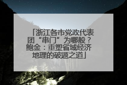 浙江各市党政代表团“串门”为哪般？鲍金：重塑省域经济地理的破题之道