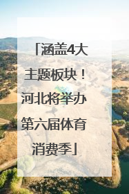 涵盖4大主题板块！河北将举办第六届体育消费季