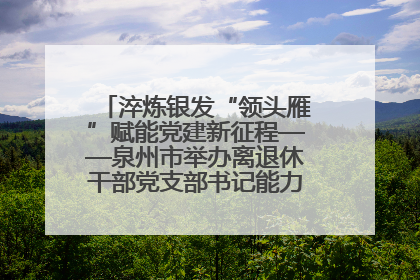 淬炼银发“领头雁”赋能党建新征程——泉州市举办离退休干部党支部书记能力建设专题培训